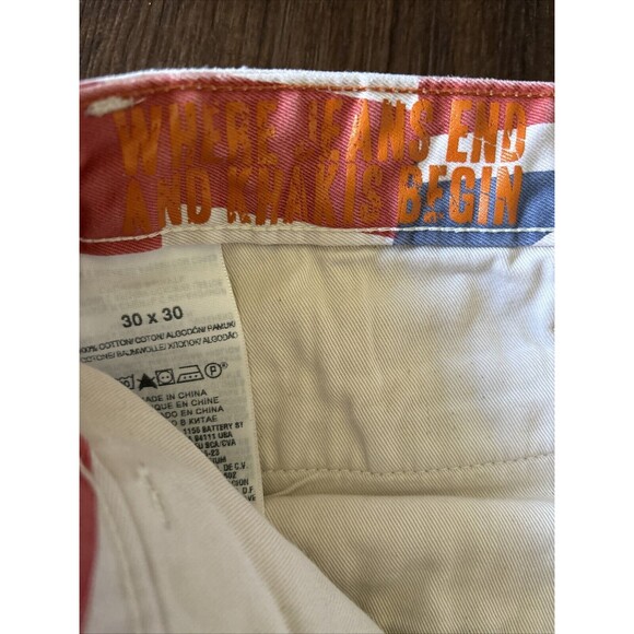 Union Jack UK Flag Alpha Khaki Straight Leg Cotton Blend 90s Retro Y2K 70s 30x30 - Picture 3 of 6